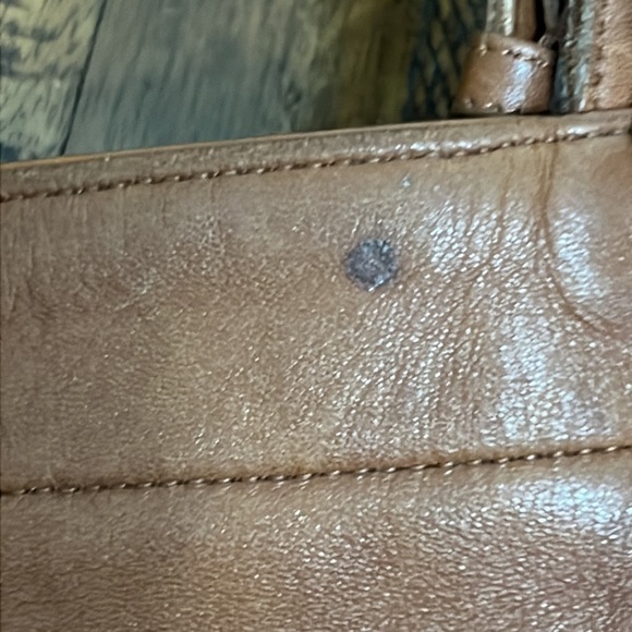 VTG COACH tote bucket bag naturally aged brown leather DYI beauty flawed gem - Picture 10 of 17